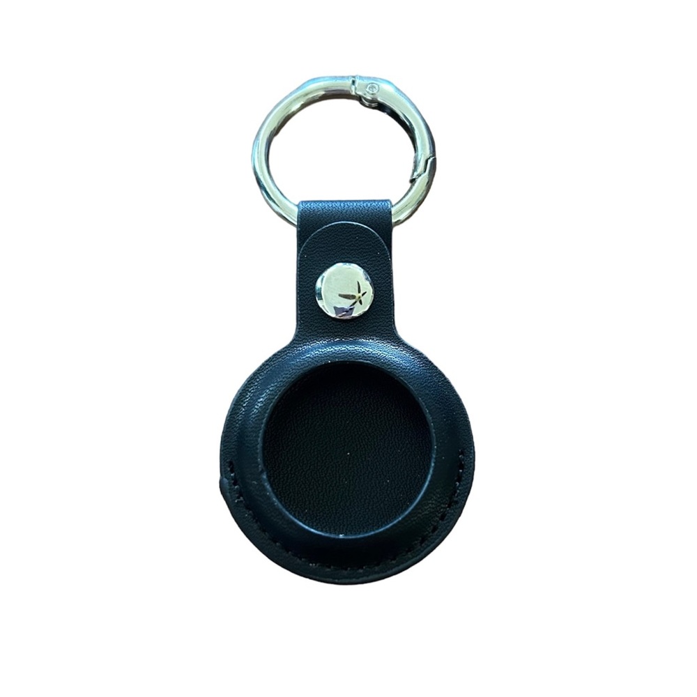 (NWOT) Airtag Holder / Case Keychain with Ring Metal Snap Keyring (Black)